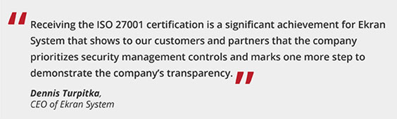 Ekran recibe las certificaciones ISO27001 e ISO9001